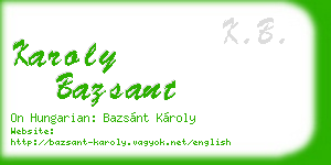 karoly bazsant business card