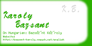 karoly bazsant business card